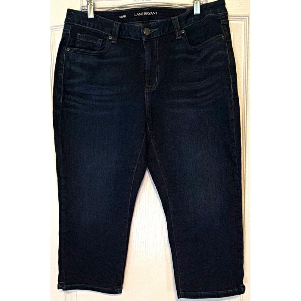 Lane Bryant Jeans Womens Plus 18 Dark Wash Denim Capri Slim Stretch NWT